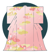 桃色花文様